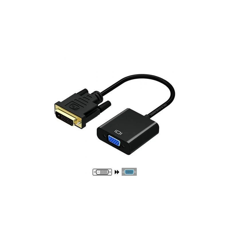 Cable Conversor Aisens A147-0352/ DVI Macho - VGA Hembra/ 30cm/ Negro
