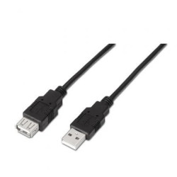 Cable Alargador USB 2.0 Aisens A101-0015/ USB Macho - USB Hembra/ Hast