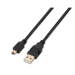 Cable USB 2.0 Aisens A101-0023/ USB Macho - USB Mini Macho/ 50cm/ Negr