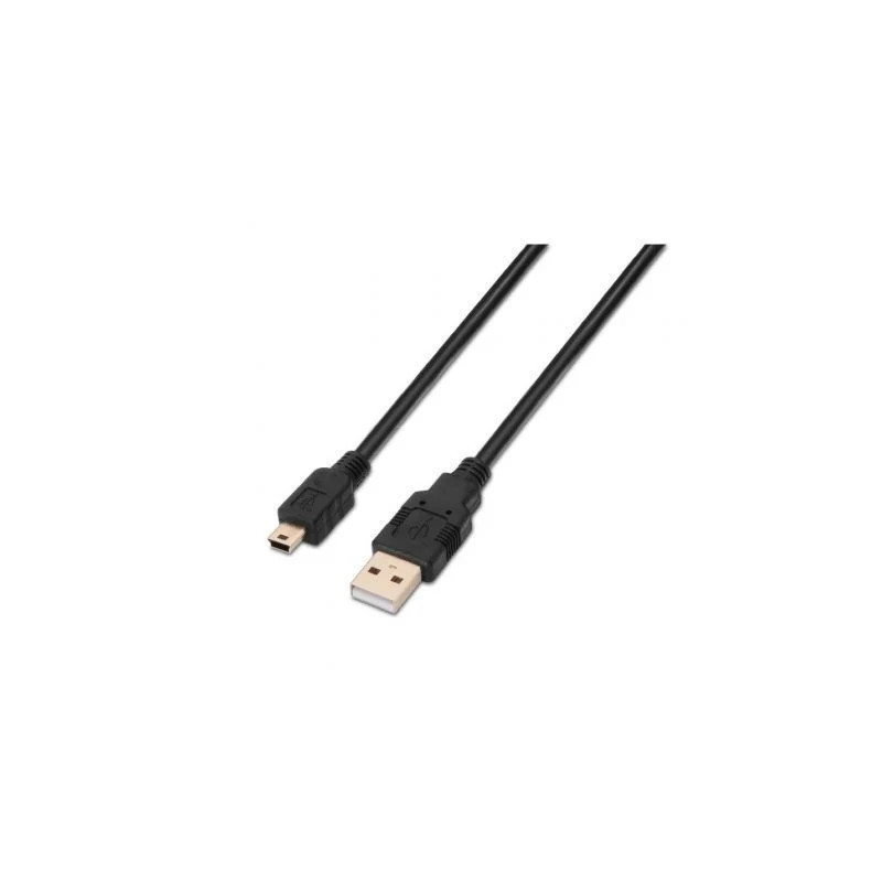 Cable USB 2.0 Aisens A101-0023/ USB Macho - USB Mini Macho/ 50cm/ Negr