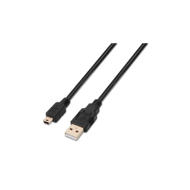 Cable USB 2.0 Aisens A101-0026/ USB Macho - MiniUSB Macho/ Hasta 2.5W/