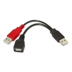 Cable USB 2.0+POWER A/M+A POWER/M-A/H Black 15CM | APLIUM