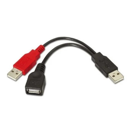 Cable USB 2.0 + Alimentación Aisens A101-0030/ USB Hembra + USB Macho