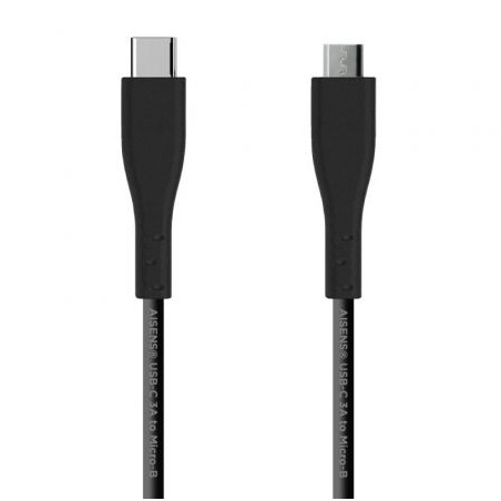 Cable USB 2.0 Aisens A107-0349/ USB Tipo-C Macho - MicroUSB Macho/ 480