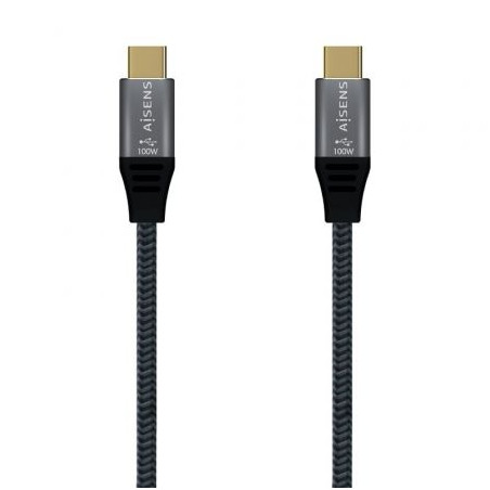 Cable USB 3.2 Tipo-C Aisens A107-0634 20GBPS 5A 100W/ USB Tipo-C Macho