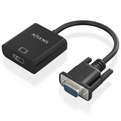 Cable Conversor Aisens A115-0873/ VGA Macho/ HDMI Hembra - Jack 3.5 He