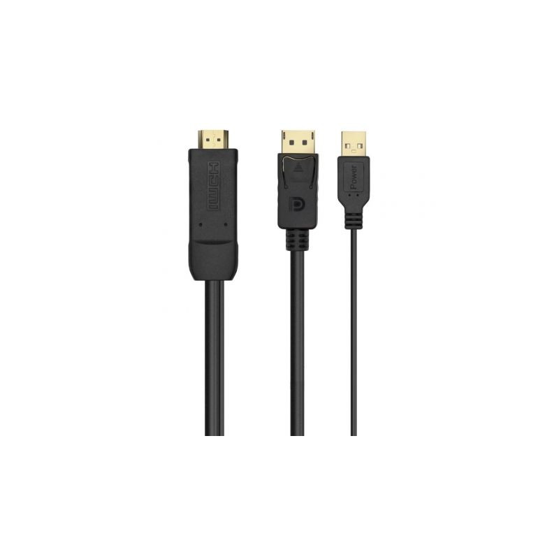 Cable Conversor Aisens A122-0641/ HDMI Macho - DisplayPort Macho + USB