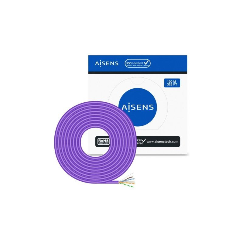 Bobina de Cable RJ45 AWG23 UTP Aisens A135-0747 Cat.6/ LSZH/ 100m/ Vio