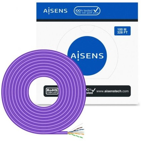 Bobina de Cable RJ45 AWG23 UTP Aisens A135-0747 Cat.6/ LSZH/ 100m/ Vio
