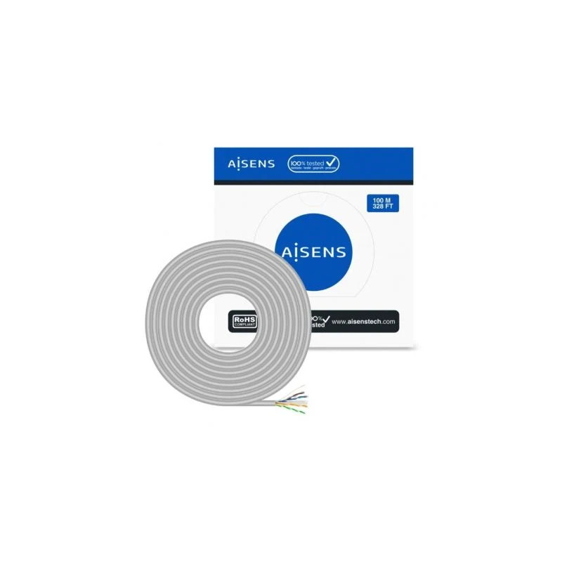 Bobina de Cable RJ45 UTP AWG23 CCA (Aleación) Aisens A135-0660 Cat.6/