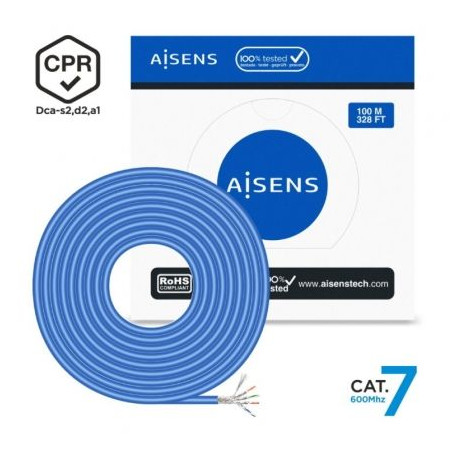 Bobina de Cable RJ45 SFTP AWG23 LSZH CPR Dca Aisens A146-0664 Cat.7/ 1