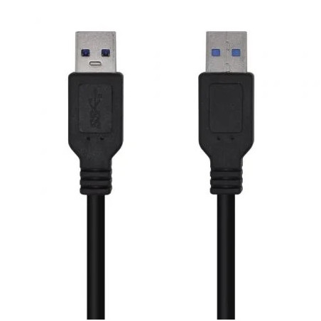 Cable USB 3.0 Aisens A105-0446/ USB Macho - USB Macho/ 1m/ Negro