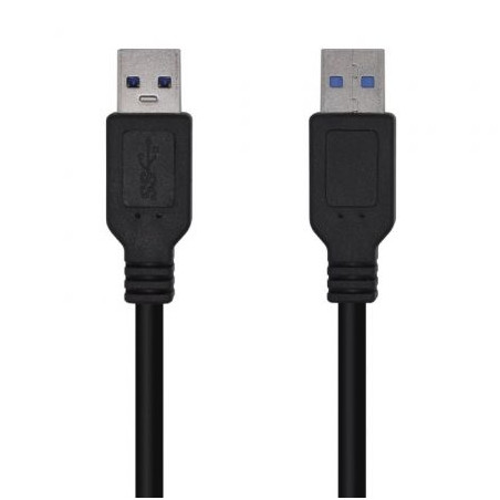 Cable USB 3.0 Aisens A105-0448/ USB Macho - USB Macho/ 3m/ Negro