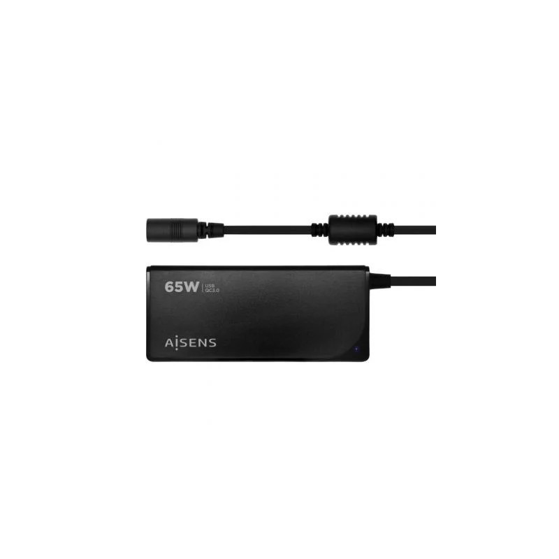 Cargador de Portátil Aisens ASLC-65WAUTO-BK/ 65W/ 1xUSB QC3.0/ Automát