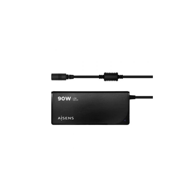 Cargador de Portátil Aisens ASLC-90WAUTO-BK/ 1xUSB/ 90W/ Automático/ 1