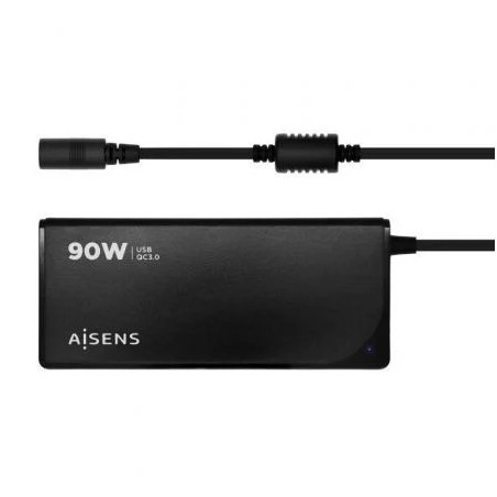 Cargador de Portátil Aisens ASLC-90WAUTO-BK/ 1xUSB/ 90W/ Automático/ 1