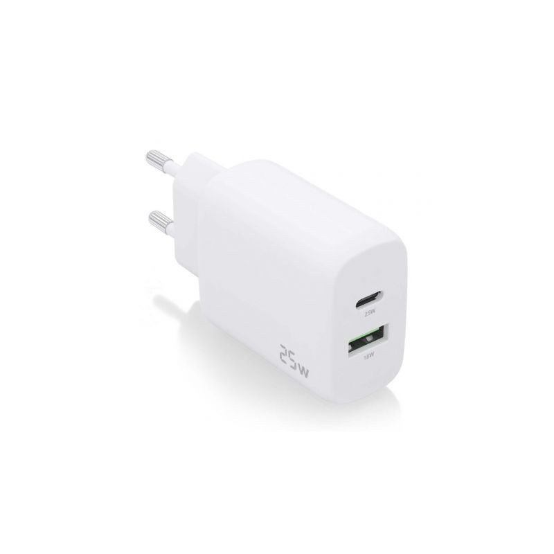 Cargador de Pared Aisens A110-0758/ 1xUSB Tipo-C/ 1xUSB/ 25W