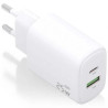 Cargador de Pared GaN Aisens A110-0911/ 1xUSB Tipo-C/ 1xUSB/ 25W/ Blan