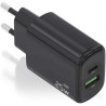 Cargador de Pared GaN Aisens A110-0912/ 1xUSB Tipo-C/ 1xUSB/ 25W/ Negr