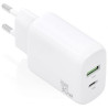 Cargador de Pared GaN Aisens A110-0923/ 1xUSB Tipo-C/ 1xUSB/ 30W/ Blan