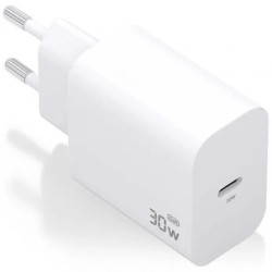 Cargador de Pared GaN Aisens A110-0940/ 1xUSB Tipo-C/ 30W/ Blanco