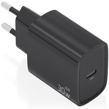 Cargador de Pared GaN Aisens A110-0951/ 1xUSB Tipo-C/ 30W/ Negro
