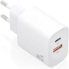 Cargador de Pared GaN Aisens A110-0952/ 1xUSB Tipo-C/ 1xUSB/ 30W/ Blan