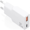 Cargador de Pared GaN Aisens A110-1000/ 1xUSB Tipo-C/ 1xUSB/ 25W/ Blan
