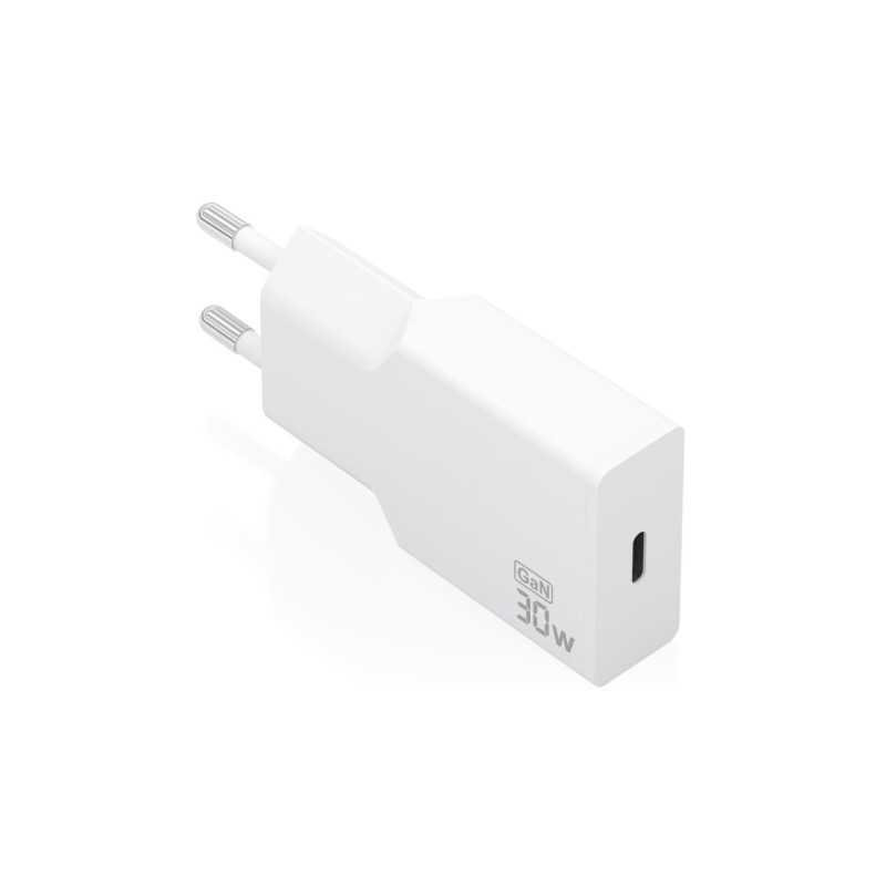 Cargador de Pared GaN Aisens A110-1001/ 1xUSB Tipo-C/ 30W/ Blanco