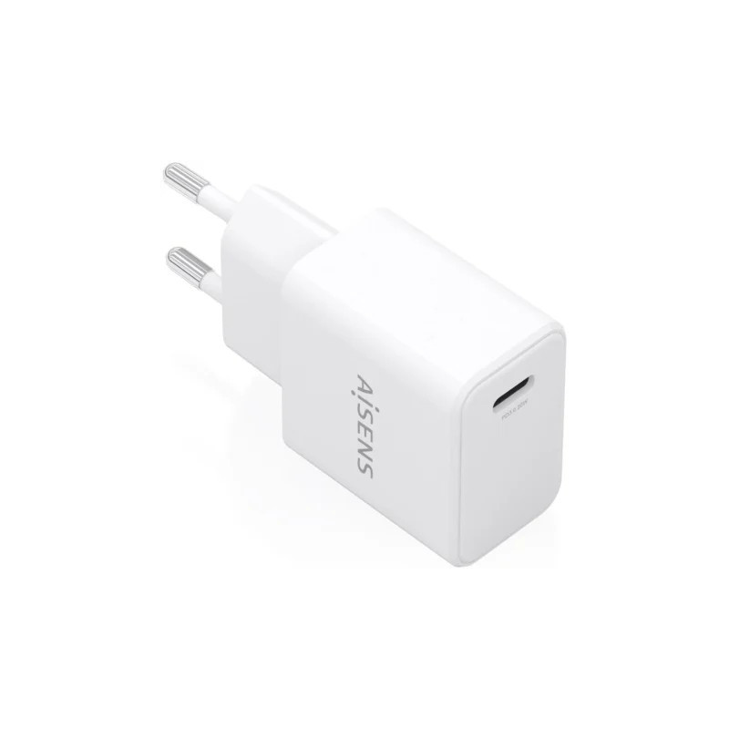 Cargador de Pared GaN Aisens A110-1023/ 1xUSB Tipo-C/ 20W/ Blanco