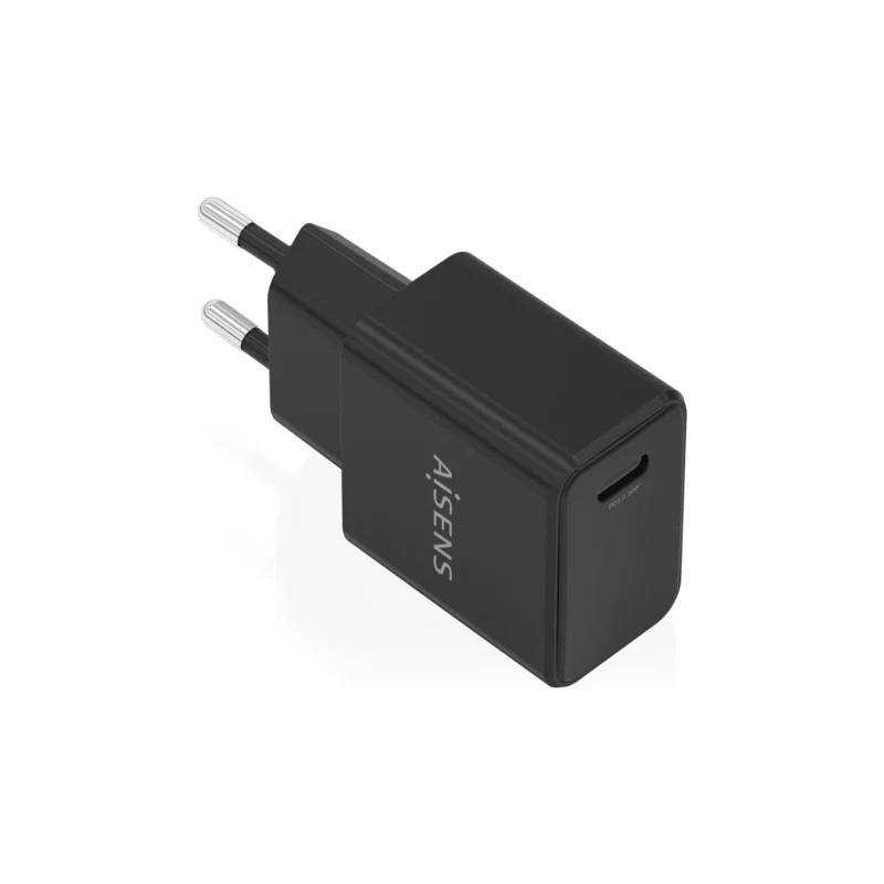 Cargador de Pared GaN Aisens A110-1024/ 1xUSB Tipo-C/ 20W/ Negro