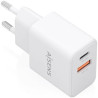 Cargador de Pared GaN Aisens A110-1025/ 1xUSB Tipo-C/ 1xUSB/ 20W/ Blan