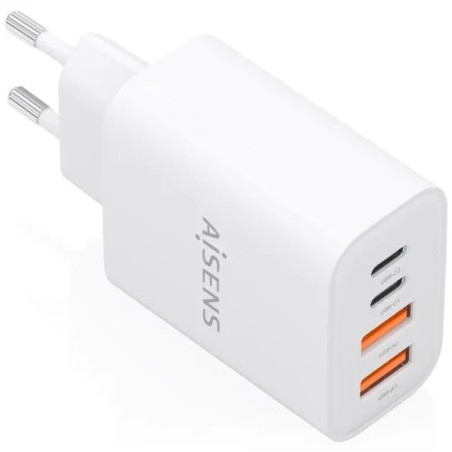 Cargador de Pared GaN Aisens A110-1027/ 2xUSB Tipo-C/ 2xUSB/ 32W/ Blan