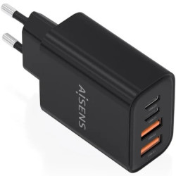 Cargador de Pared GaN Aisens A110-1028/ 2xUSB Tipo-C/ 2xUSB/ 32W/ Negr