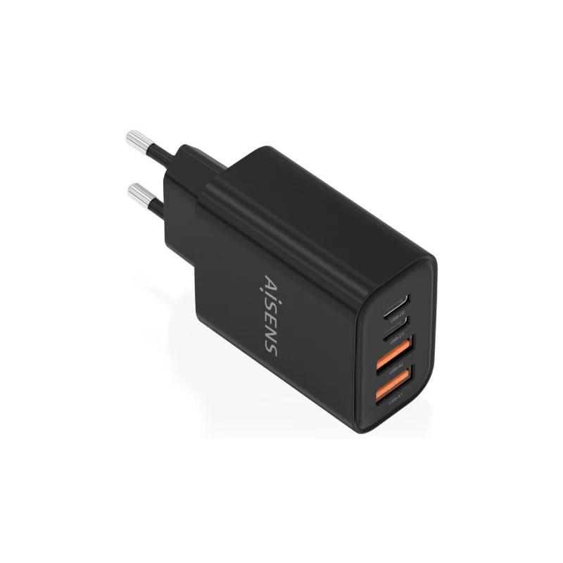 Cargador de Pared GaN Aisens A110-1028/ 2xUSB Tipo-C/ 2xUSB/ 32W/ Negr