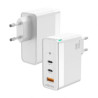Cargador de Pared GaN Aisens ASCH-100W3P008-W/ 2xUSB Tipo-C/ 1x USB/ 1