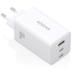 Cargador de Pared GaN Aisens ASCH-100W3P051-W/ 2xUSB Tipo-C/ 1xUSB/ 10