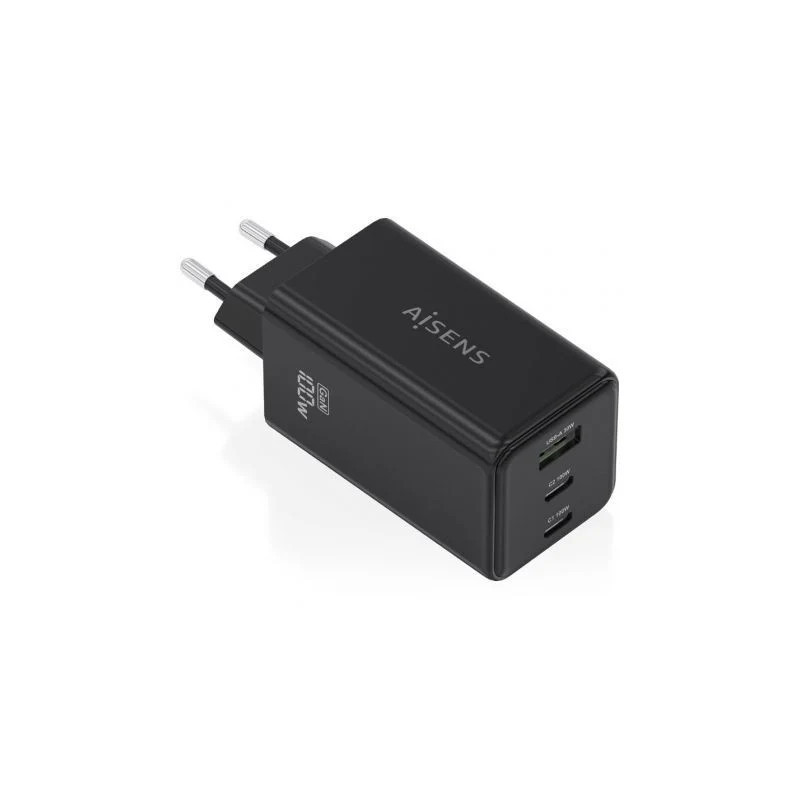 Cargador de Pared GaN Aisens ASCH-100W3P052-BK/ 2xUSB Tipo-C/ 1xUSB/ 1