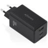 Cargador de Pared GaN Aisens ASCH-100W3P052-BK/ 2xUSB Tipo-C/ 1xUSB/ 1