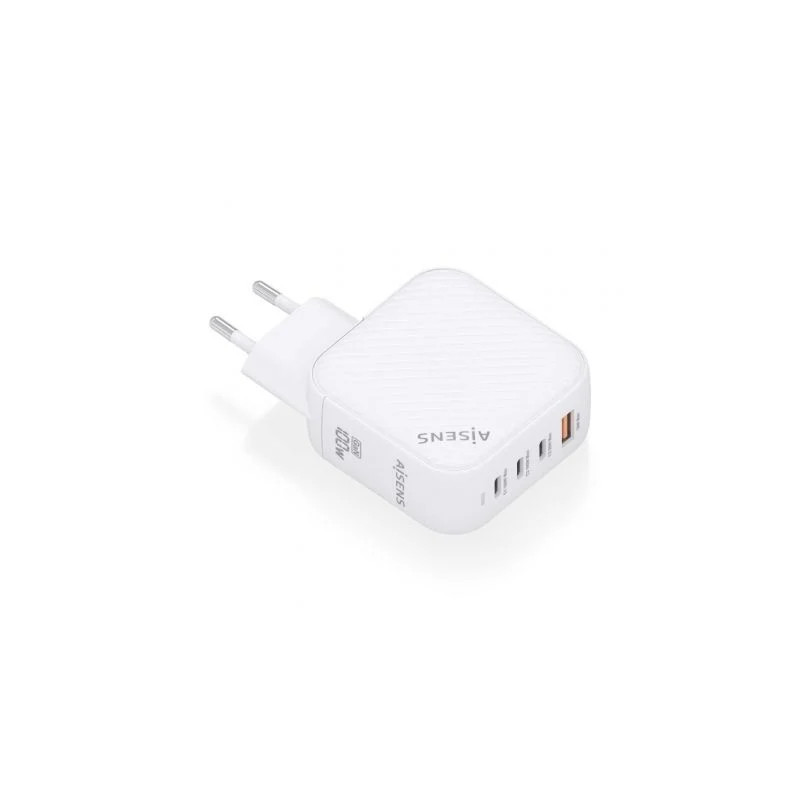 Cargador de Pared GaN Aisens ASCH-100W4P028-W/ 3xUSB Tipo-C/ 1x USB/ 1