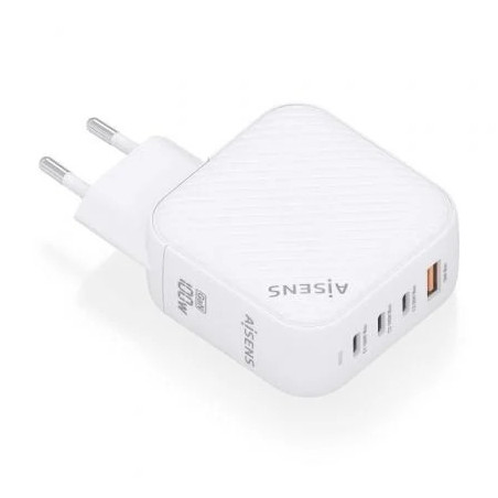 Cargador de Pared GaN Aisens ASCH-100W4P028-W/ 3xUSB Tipo-C/ 1x USB/ 1