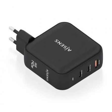 Cargador de Pared GaN Aisens ASCH-140W3P031-BK/ 2xUSB Tipo-C/ 1xUSB/ 1