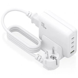 Cargador Sobremesa GaN Aisens ASCH-140W4P055-W/ 3xUSB Tipo-C/ 1xUSB/ 1