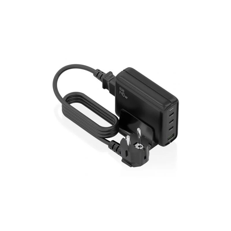 Cargador Sobremesa GaN Aisens ASCH-140W4P056-BK/ 3xUSB Tipo-C/ 1xUSB/