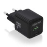 Cargador de Pared GaN Aisens ASCH-20W2P011-BK/ 1xUSB Tipo-C/ 1xUSB/ 20