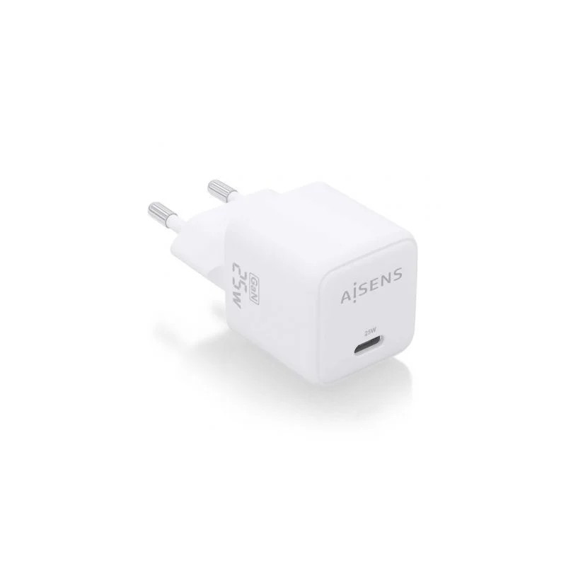 Cargador de Pared GaN Aisens ASCH-25W1P012-W/ 1xUSB Tipo-C/ 25W