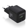 Cargador de Pared GaN Aisens ASCH-25W2P015-BK/ 1xUSB Tipo-C/ 1xUSB/ 25