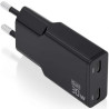 Cargador de Pared GaN Aisens ASCH-30W2P049-BK/ 2xUSB Tipo-C/ 30W/ Negr