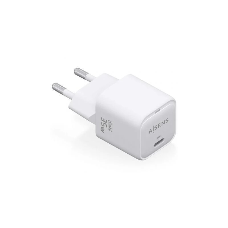 Cargador de Pared GaN Aisens ASCH-35W1P022-W/ 1xUSB Tipo-C/ 35W