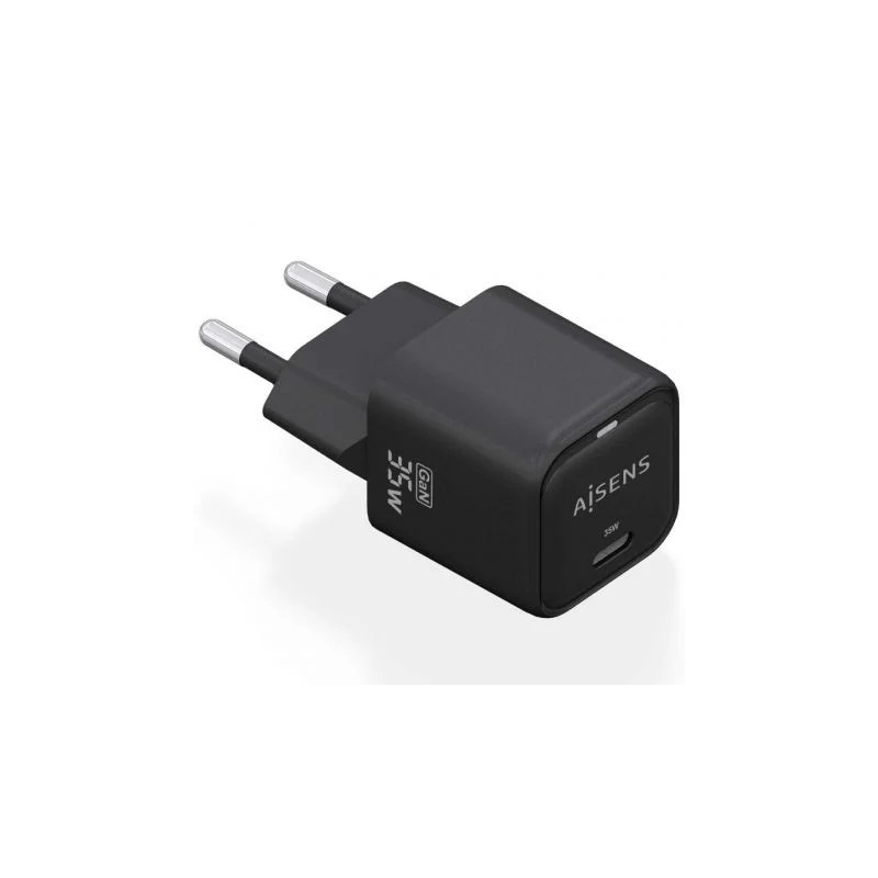 Cargador de Pared GaN Aisens ASCH-35W1P023-BK/ 1xUSB Tipo-C/ 35W